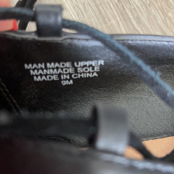 LOFT Pointed Toe Strappy Ballet Flat Black Size 9 - Picture 2 of 10